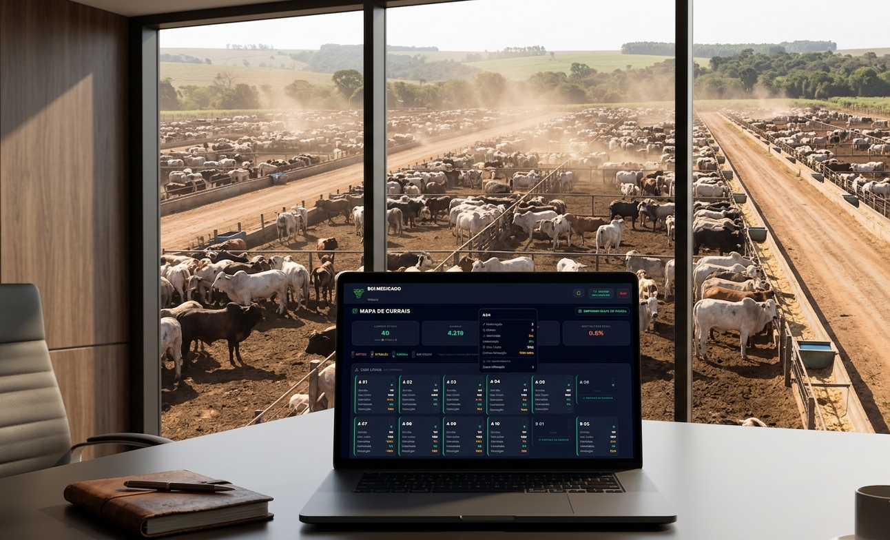 Dashboard Boi Medicado — controle sanitário do confinamento